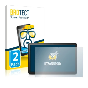 Vorderseite einer Produktverpackung mit dem Markenlogo BROTECT. Daneben ist das Gerät Doro Tablet 10.4