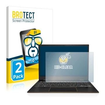 Vorderseite einer Produktverpackung mit dem Markenlogo BROTECT. Daneben ist das Gerät MSI Summit E13 Flip Evo mit dem zugehöri