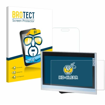 Vorderseite einer Produktverpackung mit dem Markenlogo BROTECT. Daneben ist das Gerät Siemens Simatic HMI TP1900 Comfort mit d