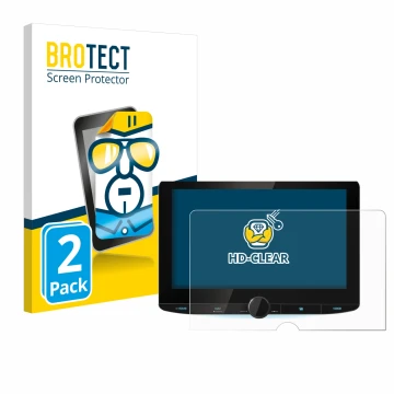 Vorderseite einer Produktverpackung mit dem Markenlogo BROTECT. Daneben ist das Gerät Kenwood DNR992RVS mit dem zugehörigen Di