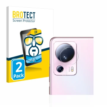 Vorderseite einer Produktverpackung mit dem Markenlogo BROTECT. Daneben ist das Gerät Xiaomi 13 Lite (NUR Kameraschutz) mit de