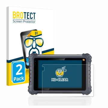 Vorderseite einer Produktverpackung mit dem Markenlogo BROTECT. Daneben ist das Gerät Autel MaxiCom MK906Pro-TS mit dem zugehö