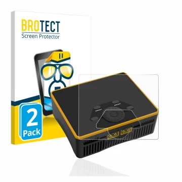 Vorderseite einer Produktverpackung mit dem Markenlogo BROTECT. Daneben ist das Gerät Junsi iCharger DX6 mit dem zugehörigen D