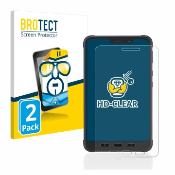 Vorderseite einer Produktverpackung mit dem Markenlogo BROTECT. Daneben ist das Gerät Samsung Galaxy Tab Active 3 Enterprise E