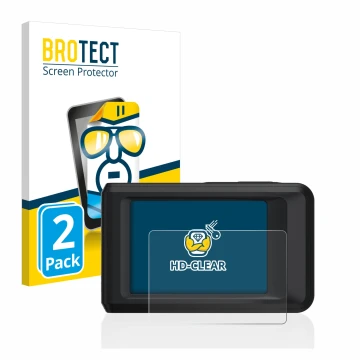 Vorderseite einer Produktverpackung mit dem Markenlogo BROTECT. Daneben ist das Gerät Hikmicro Pocket 2 mit dem zugehörigen Di