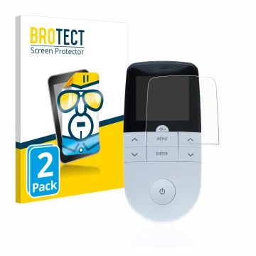 Vorderseite einer Produktverpackung mit dem Markenlogo BROTECT. Daneben ist das Gerät Beurer EM 49 Digital TENS/EMS mit dem zu