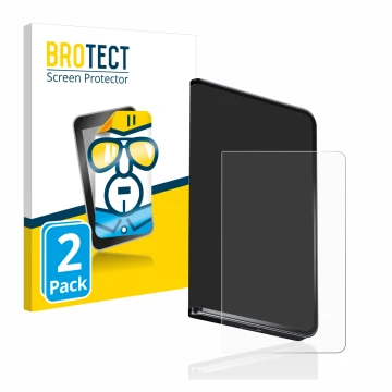 Vorderseite einer Produktverpackung mit dem Markenlogo BROTECT. Daneben ist das Gerät Ledger Stax crypto wallet mit dem zugehö