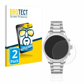 Vorderseite einer Produktverpackung mit dem Markenlogo BROTECT. Daneben ist das Gerät Hugo Boss Chronograph 58114171 mit dem z