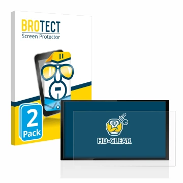 Vorderseite einer Produktverpackung mit dem Markenlogo BROTECT. Daneben ist das Gerät Kenwood DMX 7722DABS mit dem zugehörigen