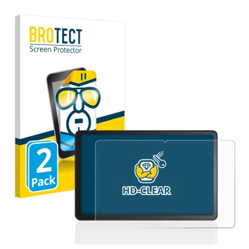 Vorderseite einer Produktverpackung mit dem Markenlogo BROTECT. Daneben ist das Gerät Amazon Fire Max 11 mit dem zugehörigen D