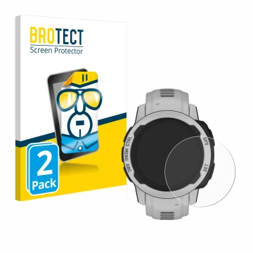 Vorderseite einer Produktverpackung mit dem Markenlogo BROTECT. Daneben ist das Gerät Garmin Instinct 2S Solar (40 mm) mit dem