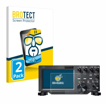 Vorderseite einer Produktverpackung mit dem Markenlogo BROTECT. Daneben ist das Gerät FlexRadio Maestro FLEX-6000 mit dem zuge