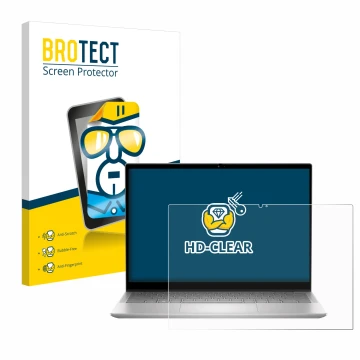Vorderseite einer Produktverpackung mit dem Markenlogo BROTECT. Daneben ist das Gerät Dell Inspiron 14 7430 2-in-1 mit dem zug