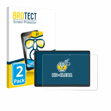 Vorderseite einer Produktverpackung mit dem Markenlogo BROTECT. Daneben ist das Gerät Samsung Galaxy Tab S9 Plus 5G mit dem zu