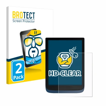 Vorderseite einer Produktverpackung mit dem Markenlogo BROTECT. Daneben ist das Gerät Vivlio InkPad 3 mit dem zugehörigen Disp