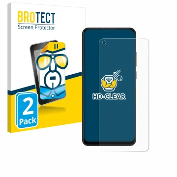 Vorderseite einer Produktverpackung mit dem Markenlogo BROTECT. Daneben ist das Gerät Oppo A78 4G mit dem zugehörigen Displays