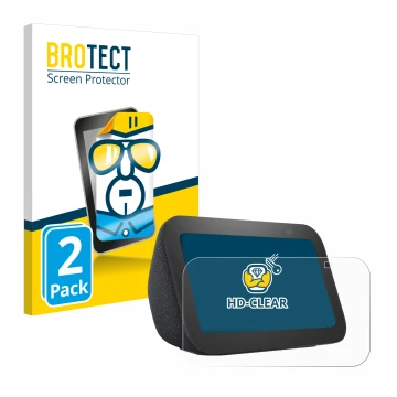 Vorderseite einer Produktverpackung mit dem Markenlogo BROTECT. Daneben ist das Gerät Amazon Echo Show 5 (3. Gen.) mit dem zug