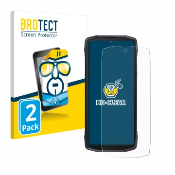 Vorderseite einer Produktverpackung mit dem Markenlogo BROTECT. Daneben ist das Gerät Cubot King Kong Star mit dem zugehörigen