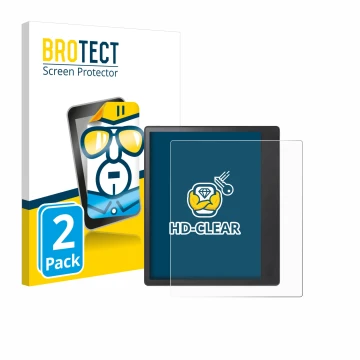 Vorderseite einer Produktverpackung mit dem Markenlogo BROTECT. Daneben ist das Gerät Kobo Elipsa 2E mit dem zugehörigen Displ