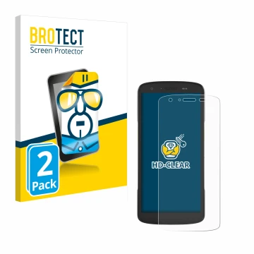 Vorderseite einer Produktverpackung mit dem Markenlogo BROTECT. Daneben ist das Gerät Zebra TC27 mit dem zugehörigen Displaysc