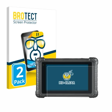 Vorderseite einer Produktverpackung mit dem Markenlogo BROTECT. Daneben ist das Gerät Autel MaxiDAS DS900 mit dem zugehörigen 