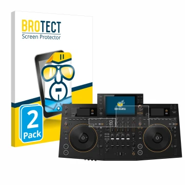 Vorderseite einer Produktverpackung mit dem Markenlogo BROTECT. Daneben ist das Gerät Pioneer OPUS-QUAD mit dem zugehörigen Di