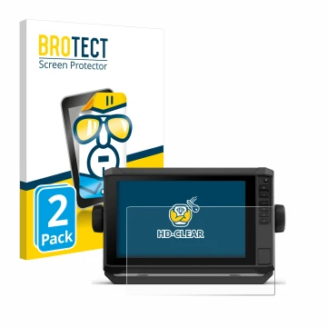 Vorderseite einer Produktverpackung mit dem Markenlogo BROTECT. Daneben ist das Gerät Garmin ECHOMAP UHD2 9