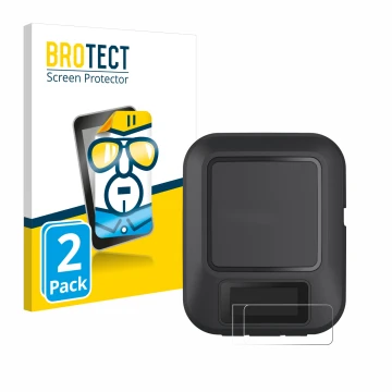 Vorderseite einer Produktverpackung mit dem Markenlogo BROTECT. Daneben ist das Gerät Garmin inReach Messenger mit dem zugehör
