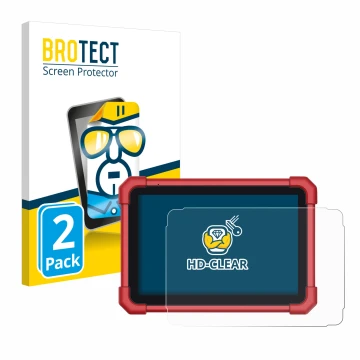 Vorderseite einer Produktverpackung mit dem Markenlogo BROTECT. Daneben ist das Gerät Launch X-431 Euro Turbo II mit dem zugeh