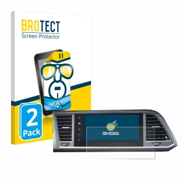 Vorderseite einer Produktverpackung mit dem Markenlogo BROTECT. Daneben ist das Gerät Seat Ateca Style 2021 Infotainment Syste