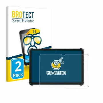 Vorderseite einer Produktverpackung mit dem Markenlogo BROTECT. Daneben ist das Gerät Oukitel RT7 Titan mit dem zugehörigen Di