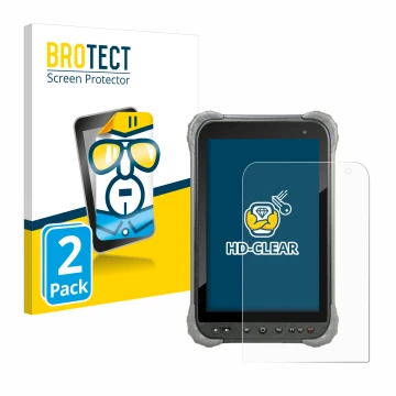 Vorderseite einer Produktverpackung mit dem Markenlogo BROTECT. Daneben ist das Gerät Juniper Systems Cedar CT8X2 mit dem zuge