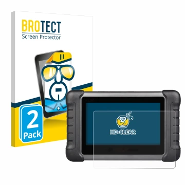 Vorderseite einer Produktverpackung mit dem Markenlogo BROTECT. Daneben ist das Gerät Autel MaxiCheck MX808s mit dem zugehörig