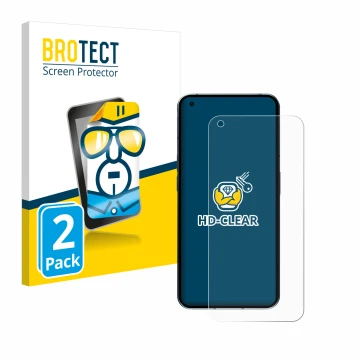Vorderseite einer Produktverpackung mit dem Markenlogo BROTECT. Daneben ist das Gerät Nothing Phone (1) (case-friendly) mit de