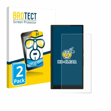 Vorderseite einer Produktverpackung mit dem Markenlogo BROTECT. Daneben ist das Gerät Hiby R6 Pro II (2. Gen.) mit dem zugehör