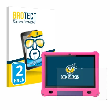 Vorderseite einer Produktverpackung mit dem Markenlogo BROTECT. Daneben ist das Gerät Pritom B10 Kids 10.1