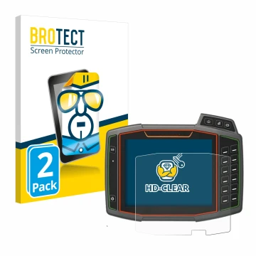 Vorderseite einer Produktverpackung mit dem Markenlogo BROTECT. Daneben ist das Gerät Amazone AmaTron 4 mit dem zugehörigen Di