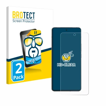 Vorderseite einer Produktverpackung mit dem Markenlogo BROTECT. Daneben ist das Gerät Vivo iQOO 12 mit dem zugehörigen Display