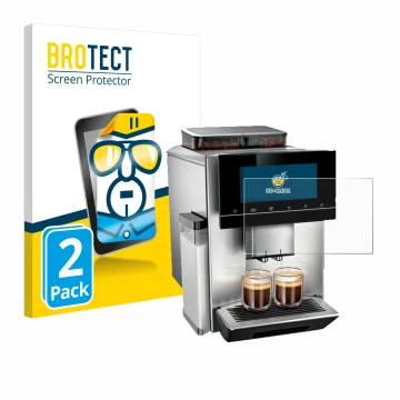 Vorderseite einer Produktverpackung mit dem Markenlogo BROTECT. Daneben ist das Gerät Siemens EQ900 TQ907D03 mit dem zugehörig
