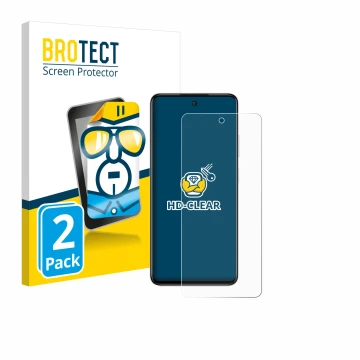 Vorderseite einer Produktverpackung mit dem Markenlogo BROTECT. Daneben ist das Gerät Infinix Smart 8 mit dem zugehörigen Disp