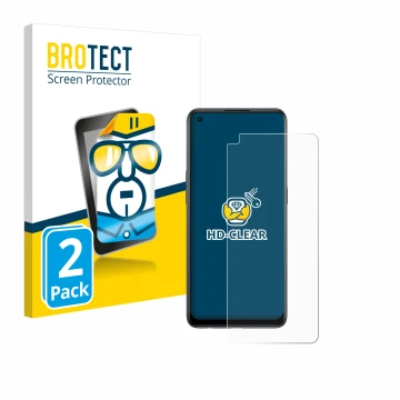 Vorderseite einer Produktverpackung mit dem Markenlogo BROTECT. Daneben ist das Gerät Oppo Reno 8T mit dem zugehörigen Display
