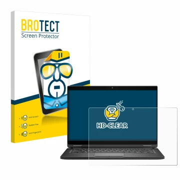 Vorderseite einer Produktverpackung mit dem Markenlogo BROTECT. Daneben ist das Gerät Dell Latitude 7390 2-in-1 mit dem zugehö