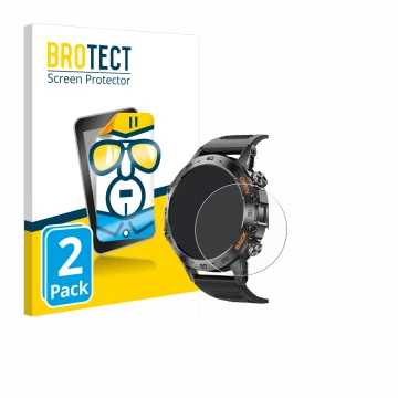 Vorderseite einer Produktverpackung mit dem Markenlogo BROTECT. Daneben ist das Gerät Lemfo Smartwatch 1.39