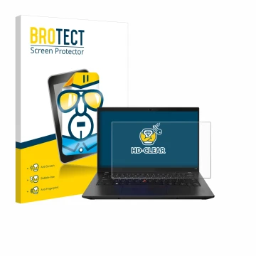 Vorderseite einer Produktverpackung mit dem Markenlogo BROTECT. Daneben ist das Gerät Lenovo ThinkPad L14 Gen 3 mit dem zugehö