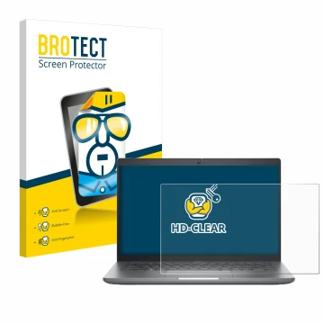 Vorderseite einer Produktverpackung mit dem Markenlogo BROTECT. Daneben ist das Gerät Dell Precision 3480 mit dem zugehörigen 