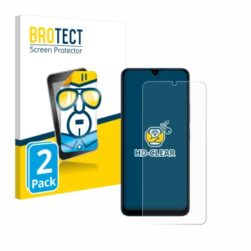 Vorderseite einer Produktverpackung mit dem Markenlogo BROTECT. Daneben ist das Gerät Xiaomi Redmi 13C 5G mit dem zugehörigen 