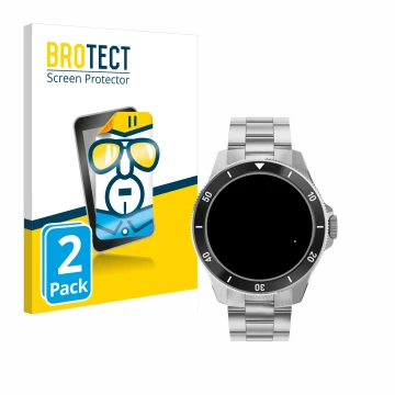Vorderseite einer Produktverpackung mit dem Markenlogo BROTECT. Daneben ist das Gerät Withings ScanWatch Nova (42 mm) mit dem 