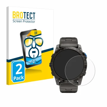 Vorderseite einer Produktverpackung mit dem Markenlogo BROTECT. Daneben ist das Gerät Garmin D2 Mach 1 Pro mit dem zugehörigen