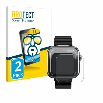 Vorderseite einer Produktverpackung mit dem Markenlogo BROTECT. Daneben ist das Gerät Vtech Kidizoom Smartwatch MAX mit dem zu