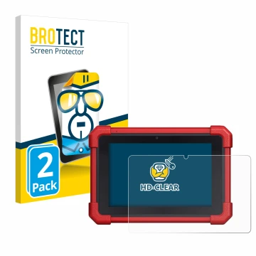 Vorderseite einer Produktverpackung mit dem Markenlogo BROTECT. Daneben ist das Gerät Launch MOT IV (4) mit dem zugehörigen Di